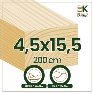 Kantówka 4,5x15,5x200 [cm] Heblowana, Fazowana