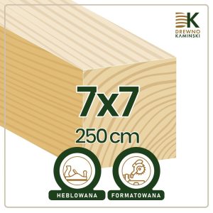 Kantówka 7x7x250 [cm] Heblowana, Formatowana